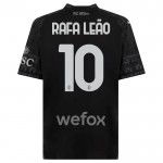 Günstige Fußballtrikots AC Mailand Rafael Leao 10 Fourth trikot 2023-24 Schwarze Kurzarm